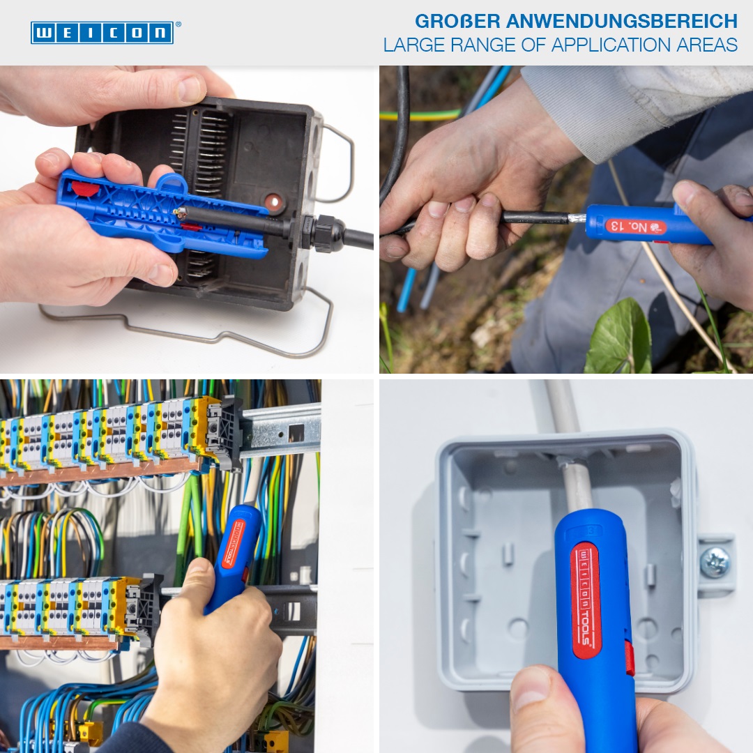 Round Cable Stripper No. 13 | untuk pengupasan semua kabel bundar umum I jangkauan kerja 6,0 - 13,0 mm Ø