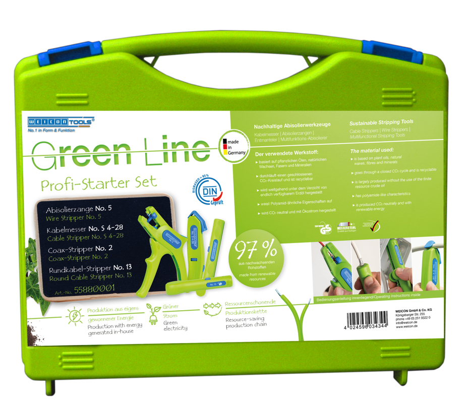 Starter Set Pro Green Line | Set pengupasan 4 bagian untuk pemasangan di rumah